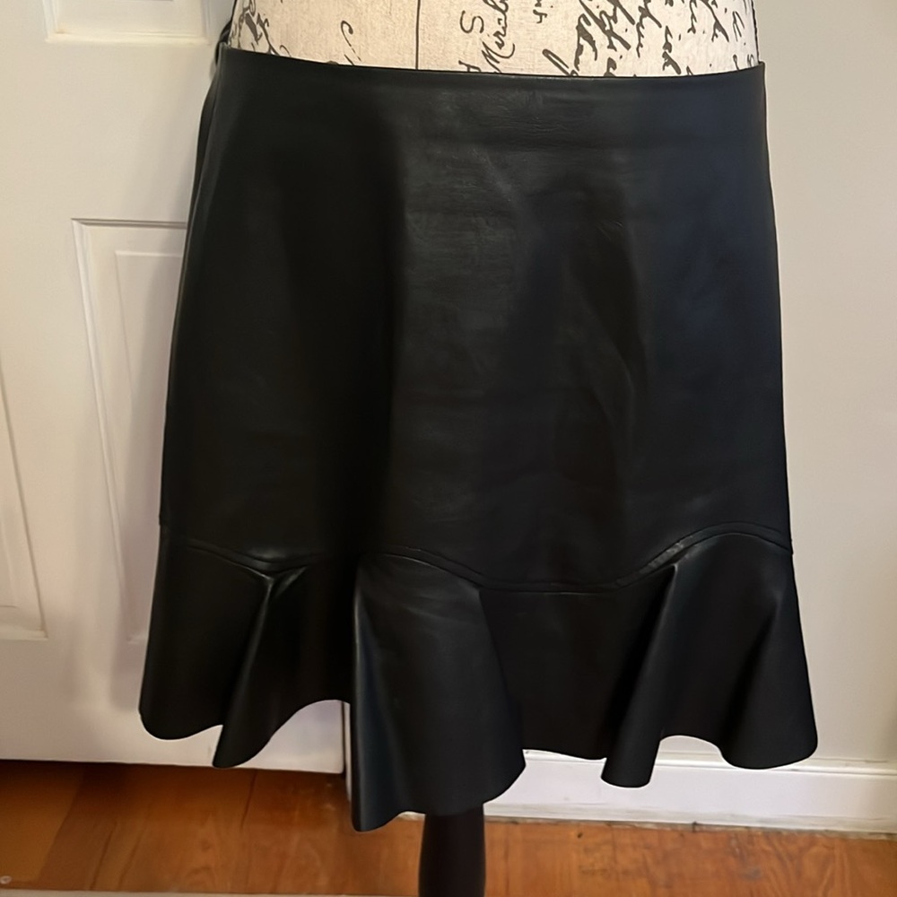 REBECCA  TAYLOR Faux Leather Peplum Skirt NWOT
